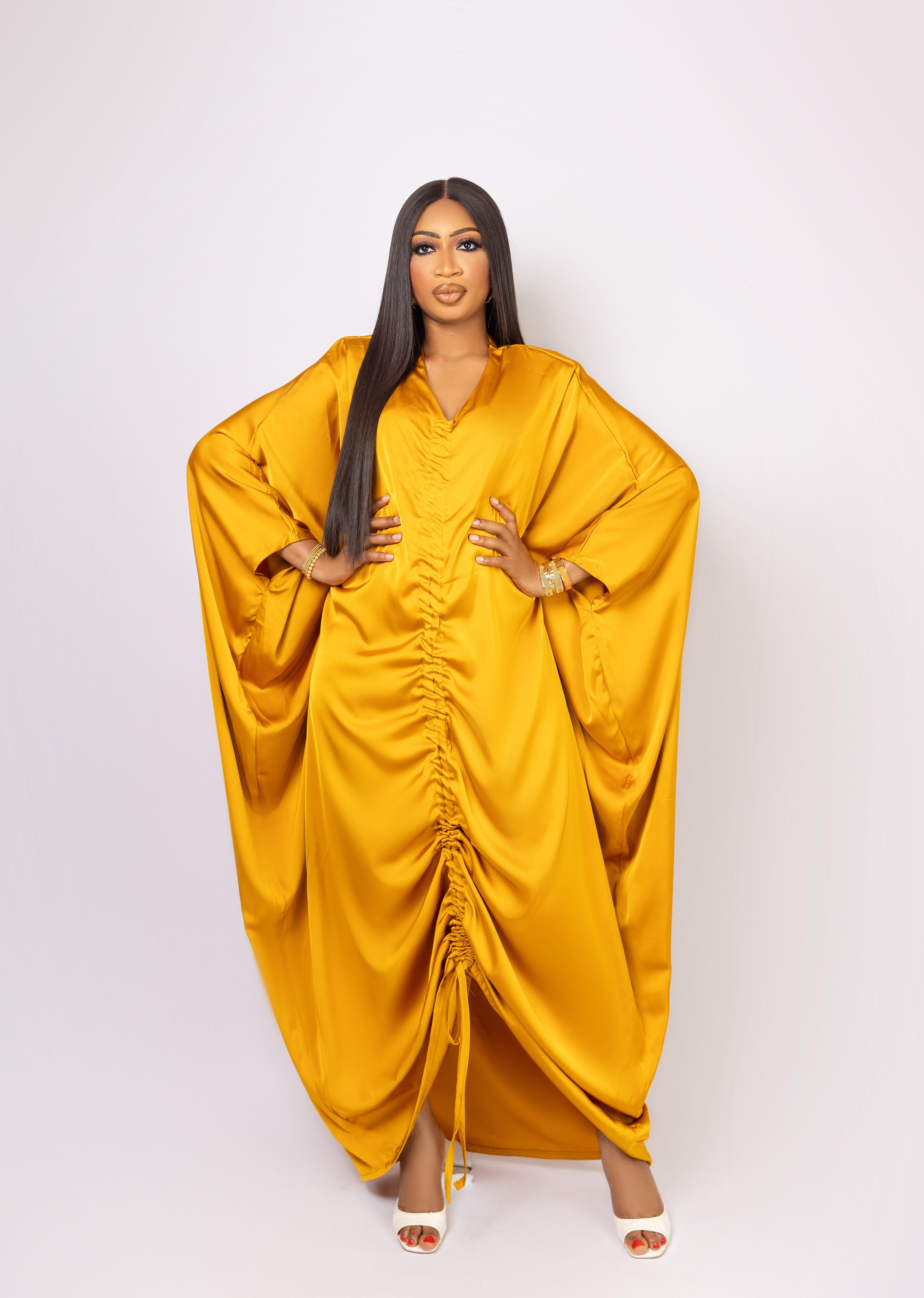 Silk Drawstring Dress