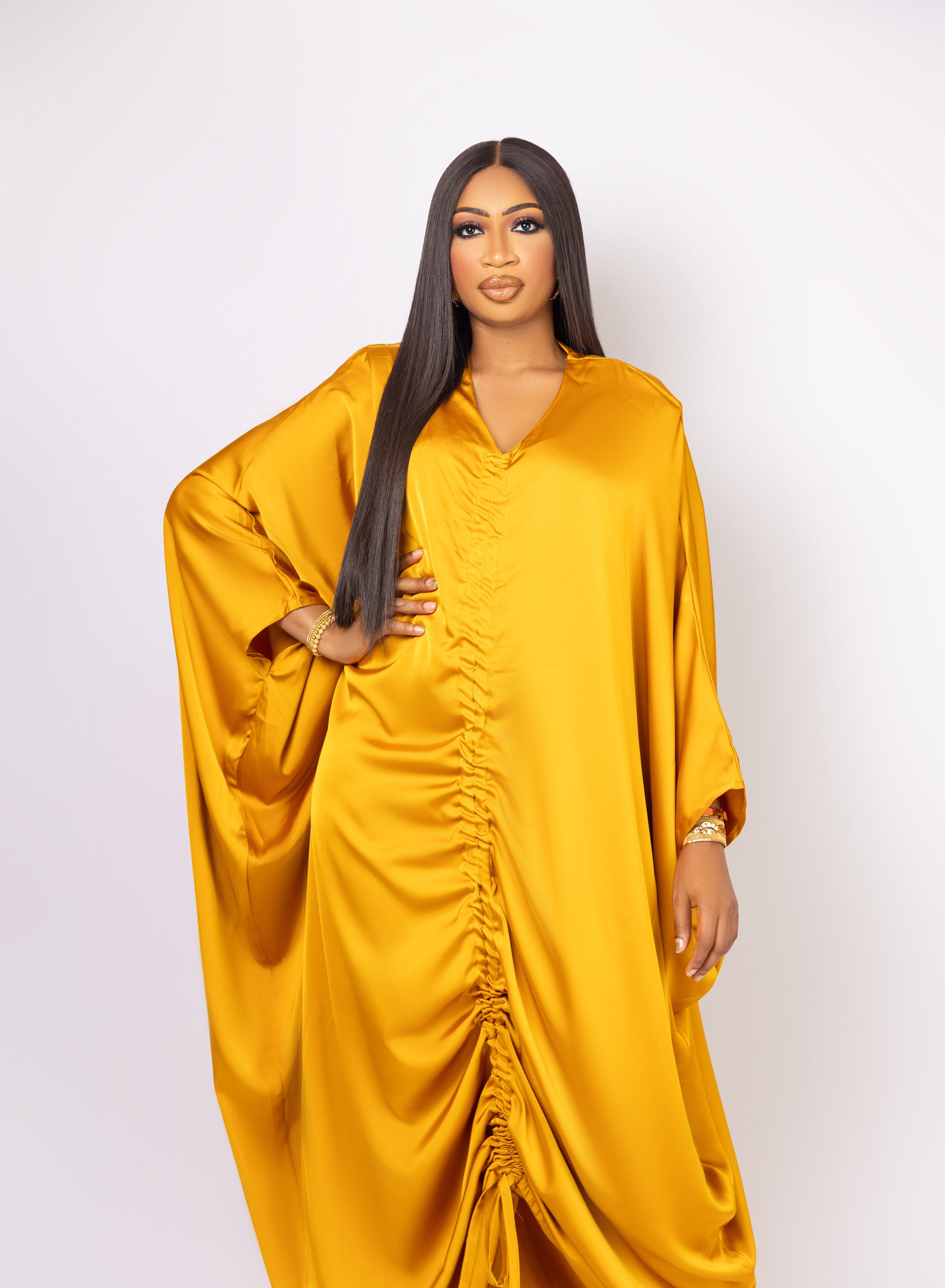 Silk Drawstring Dress