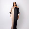 Two-Tone Silk Maxi Dress