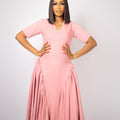 Short Sleeve Pink Work Dress
