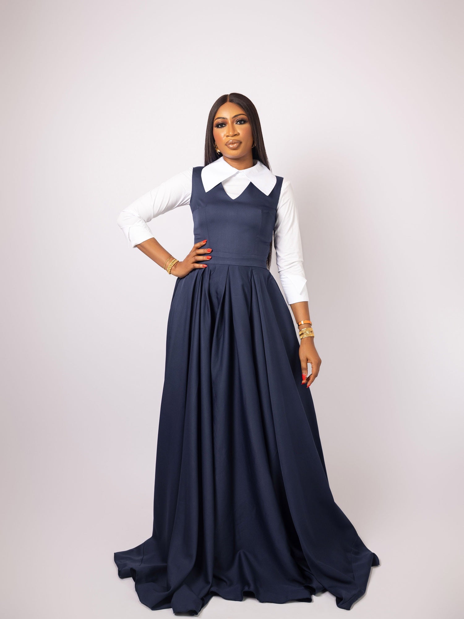 Collared Two-Piece Dress Set