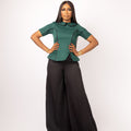 Teal Top and Black Pant Set