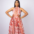 Printed Halter Neck Maxi Dress