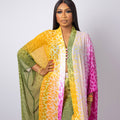 Multicolor Two-Piece Kimono Set